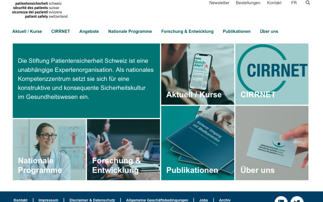 Patient Safety Switzerland with a new website